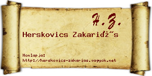 Herskovics Zakariás névjegykártya